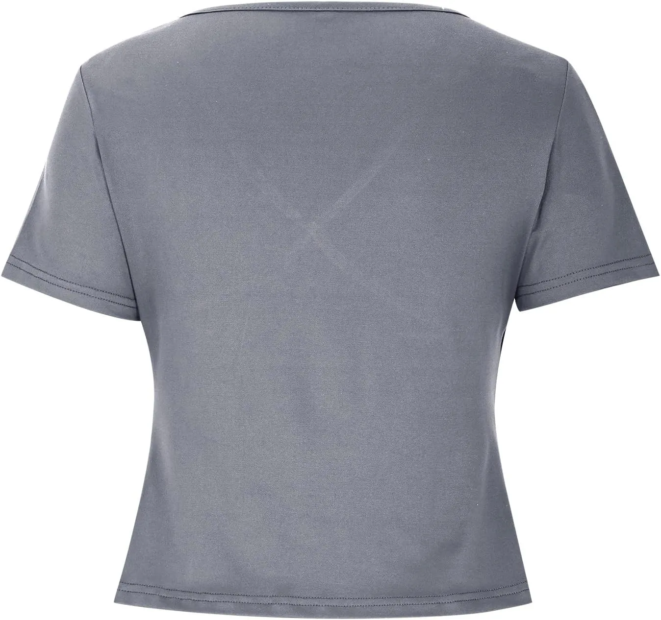 Women's Deep V Neck Tops Trendy Short Sleeve Slim Fitted T Shirts Dressy Solid Front Wrap Ruched Yoga Tee Shirt