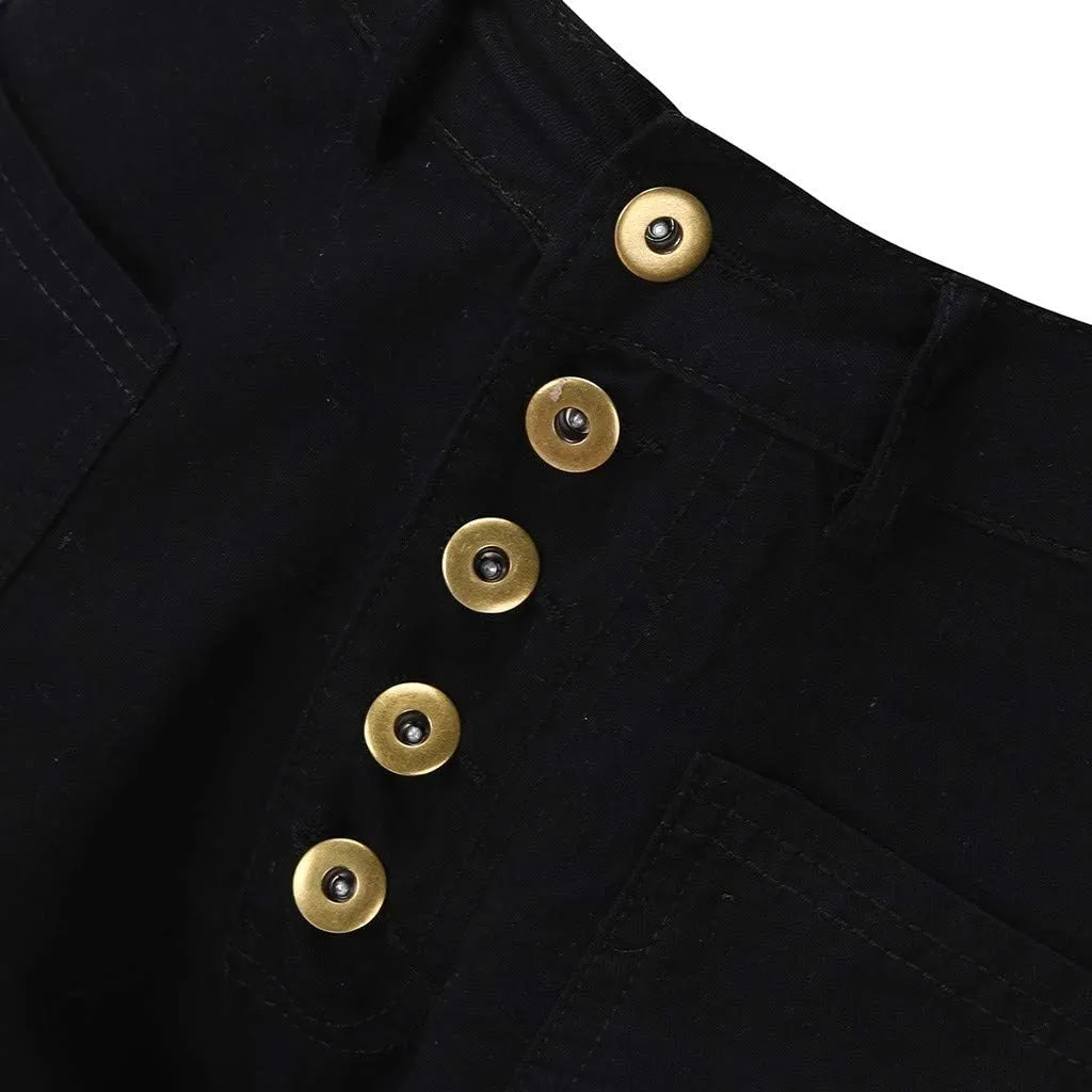 Women's Flare Bell Bottom Jeans Ripped High Rise Stretch Butt Lifting Button Fly Flared Jeans Denim Pants