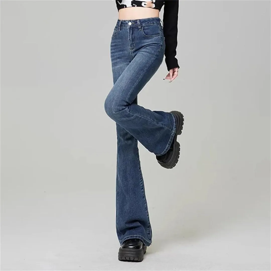 Women's Flared Jeans High Waist Stretch Casual Fashion Versatile Loose Jeans