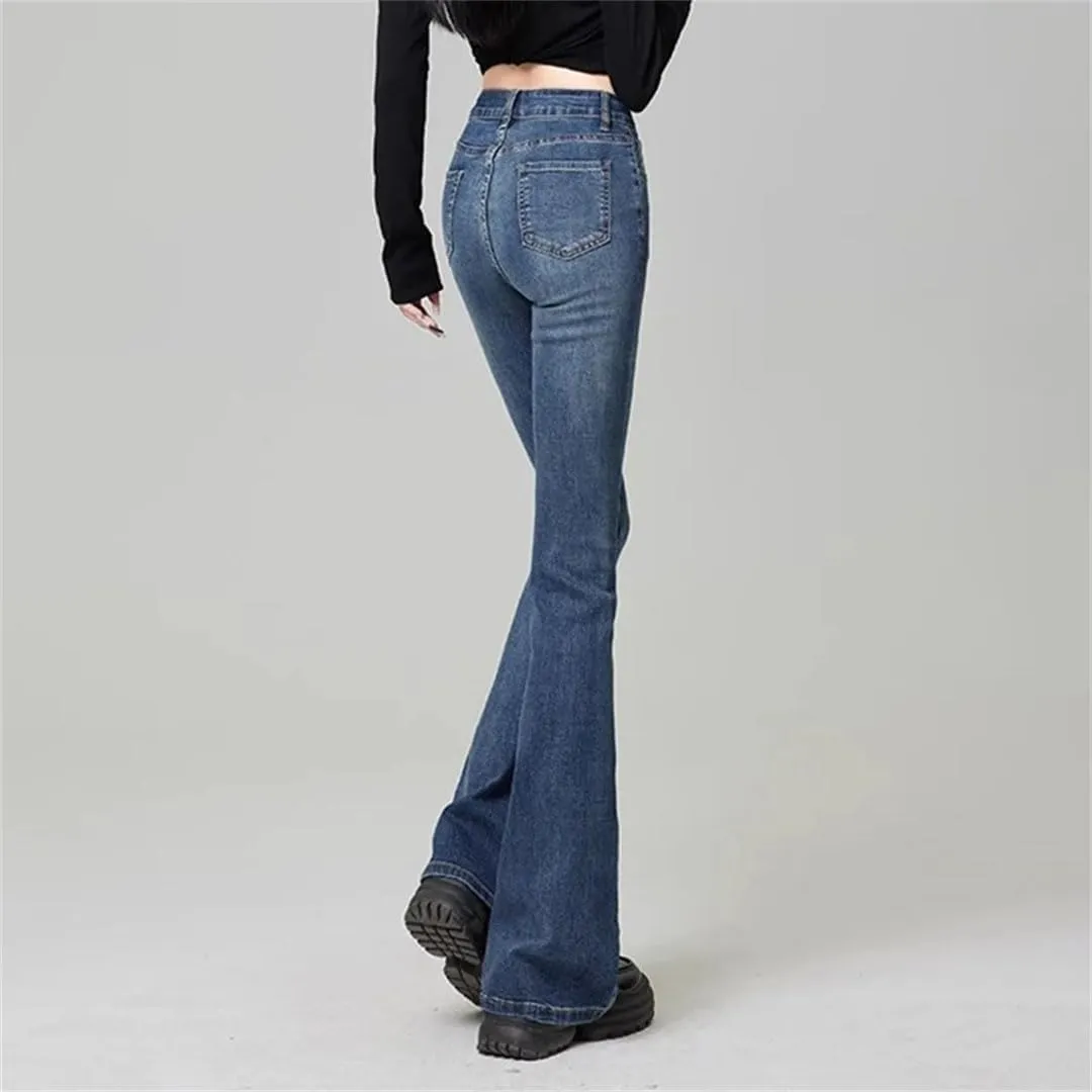 Women's Flared Jeans High Waist Stretch Casual Fashion Versatile Loose Jeans