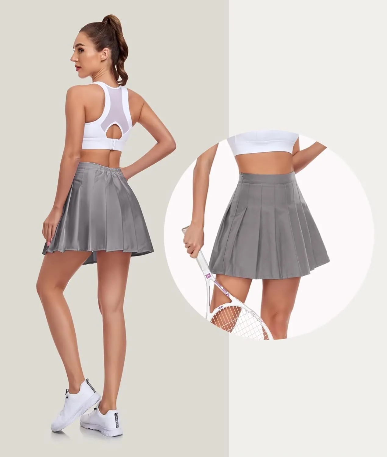 Womens Girls Pleated Tennis Skirts High Waisted A-line Skirt School Uniform Athletic Golf Skorts with Shorts,2T-4XL