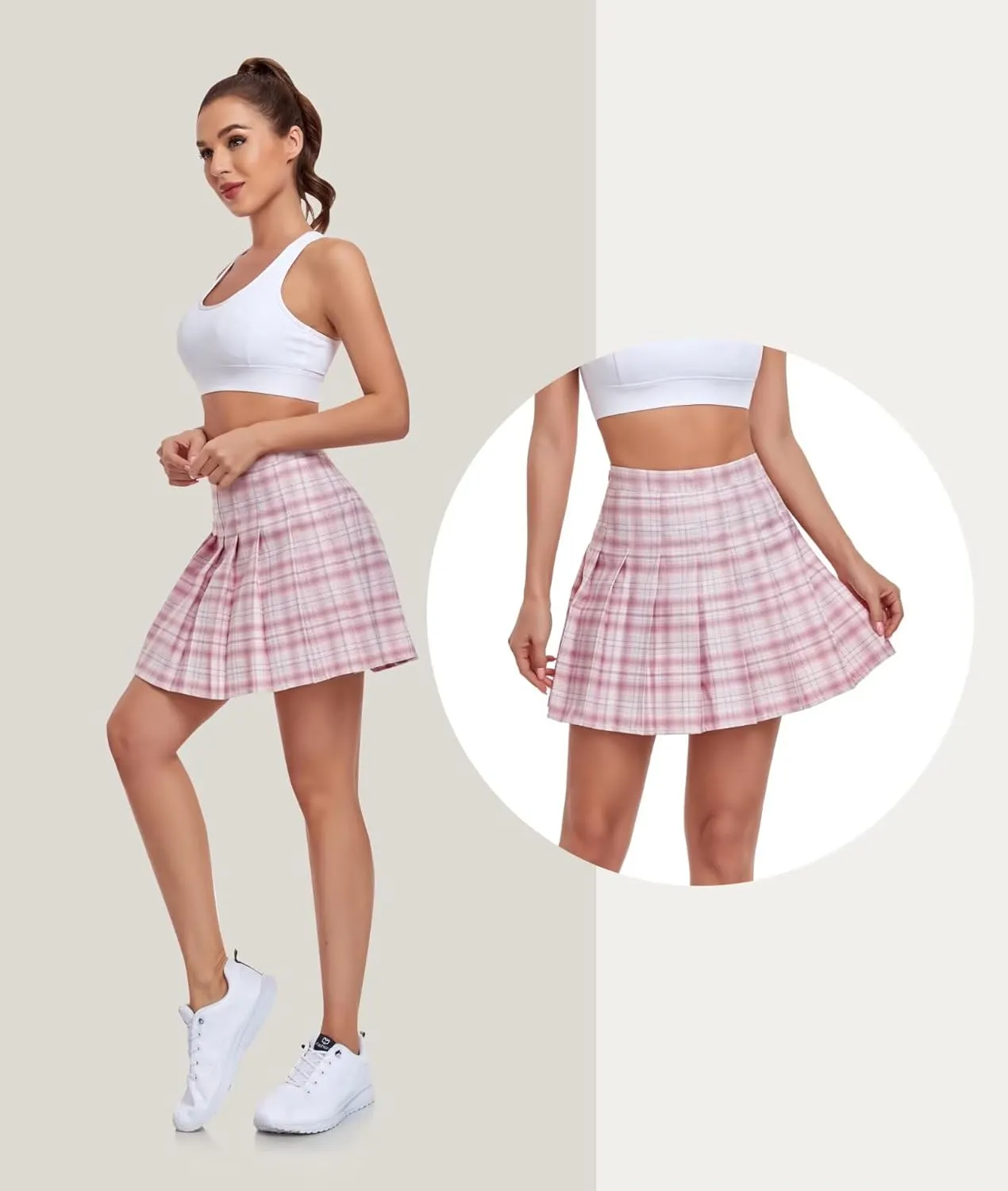 Womens Girls Pleated Tennis Skirts High Waisted A-line Skirt School Uniform Athletic Golf Skorts with Shorts,2T-4XL