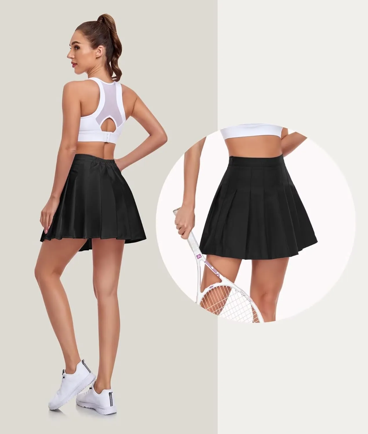 Womens Girls Pleated Tennis Skirts High Waisted A-line Skirt School Uniform Athletic Golf Skorts with Shorts,2T-4XL