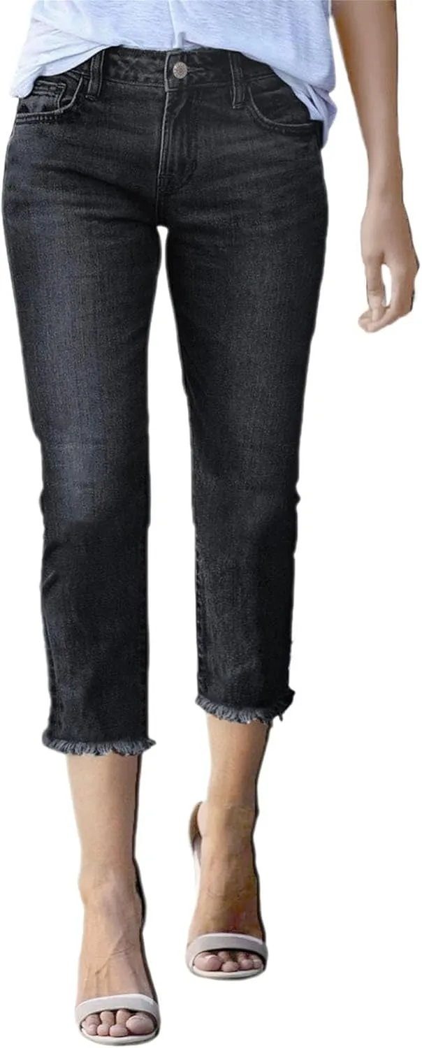 Women's High Waist Stretch Jeans Fashion Retro Slim Fit 2025 Spring Summer Tight Lifting Hip Casual Pants Solid Color