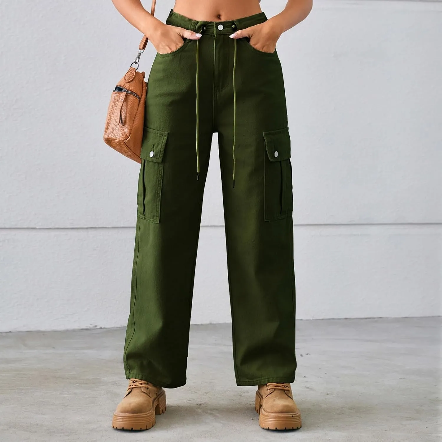 Womens Jeans Casual High Waisted Jeans Stretch Wide Leg Loose Denim Pants with Pockets