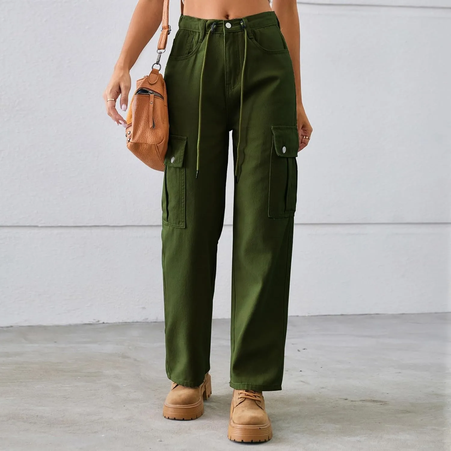 Womens Jeans Casual High Waisted Jeans Stretch Wide Leg Loose Denim Pants with Pockets