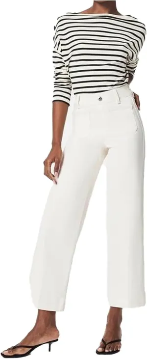 Womens Jeans High Waisted Wide Leg Flare Cropped Denim Jeans Straight Leg Stretch Jean Capris Casual Trendy Ankle Pant