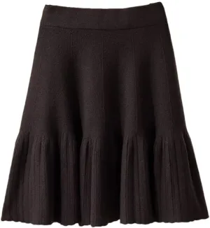 Women's Knitted Mini Sweater Skirts Elastic High Waist Short Pleated Skirts