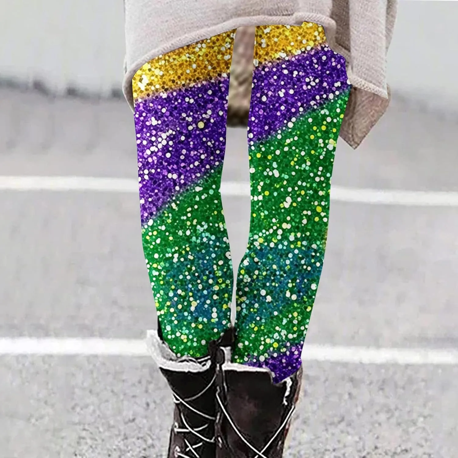 Womens Leggings Christmas Snowflake Print Tights Sweatpant Soft Comfy Stretch High Waist Holiday Casual Yoga Pants