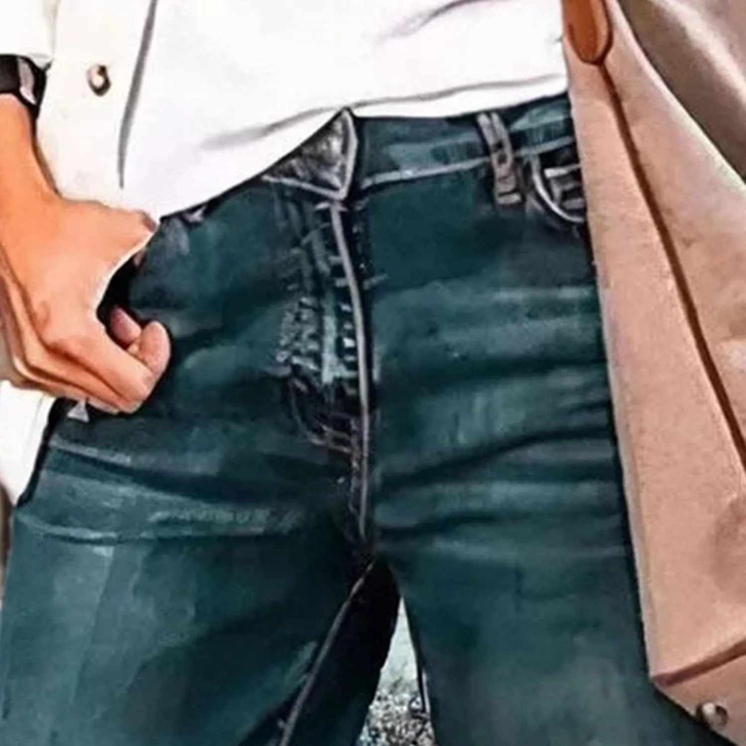 Women's Loose Stretch Jeans Business Mid Rise Wide Leg Casual Pants Fashion Retro Straight Jeans Solid Color
