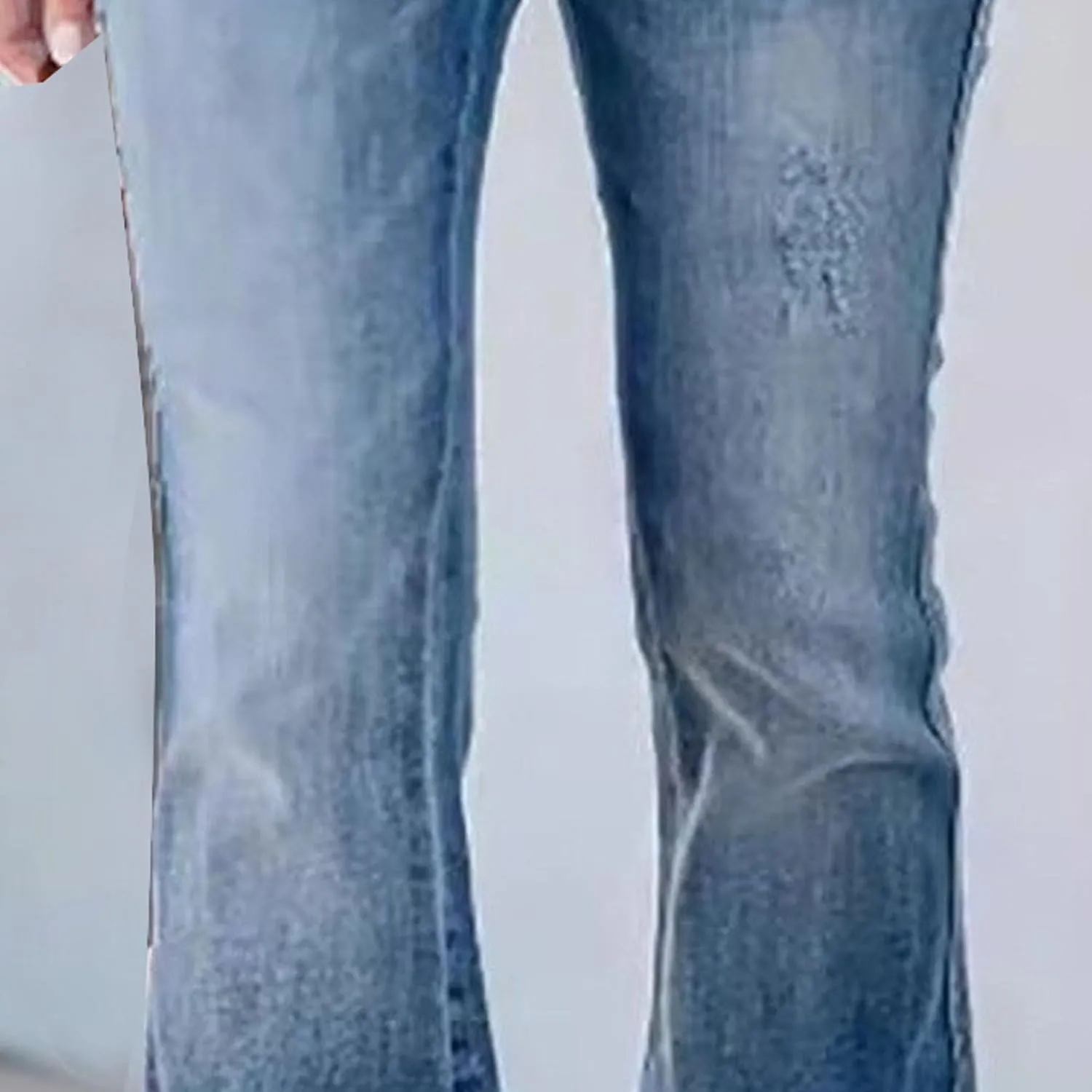 Women's Mid Waist Flared Jeans Tight Fashion Casual Pants 2025 Spring Slim Fit Micro Flared Pants Solid Color Jeans