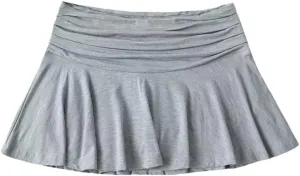 Women's Pleated Patchwork Mini Skirt Y2K Stretch High-Waisted A-Line Skirts