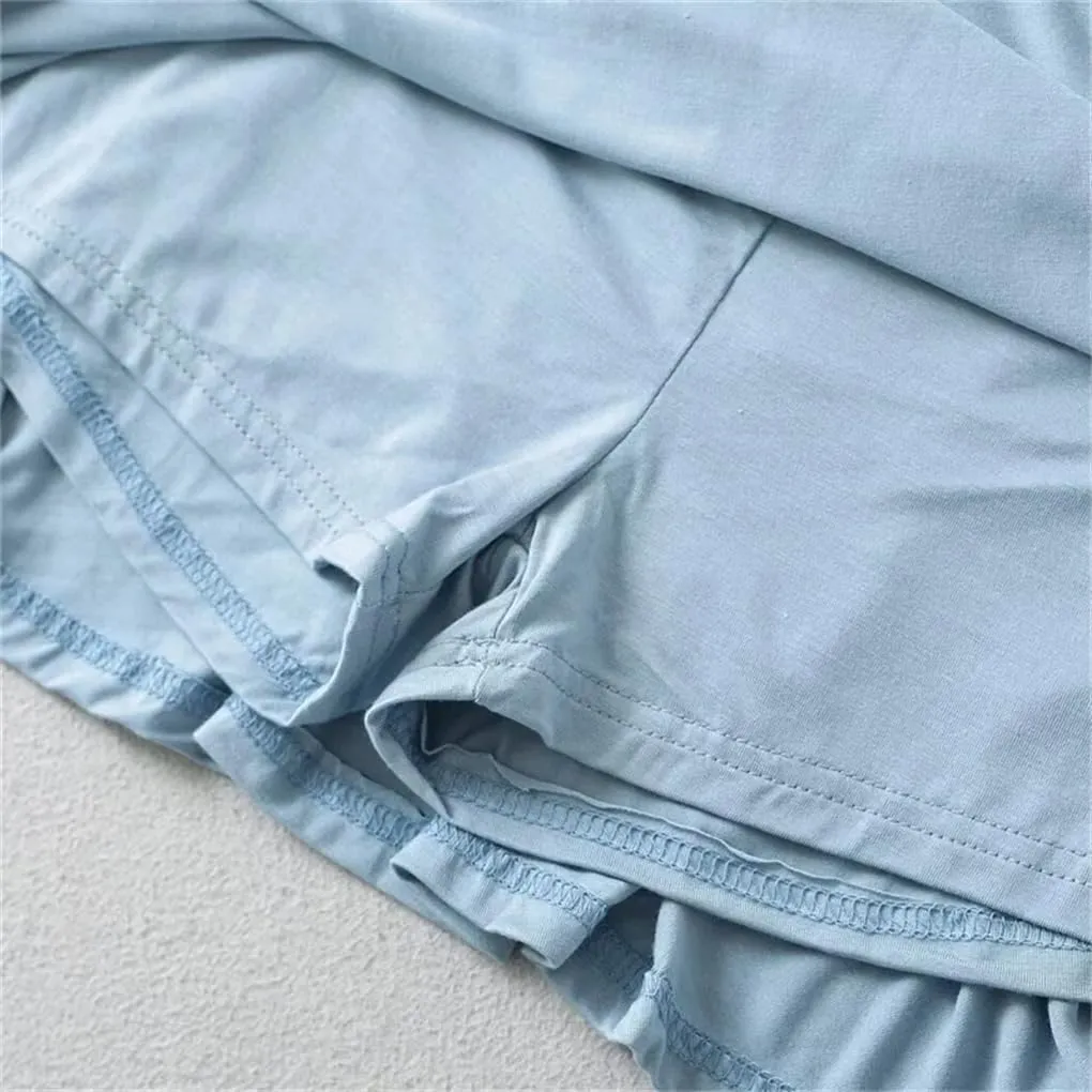Women's Pleated Patchwork Mini Skirt Y2K Stretch High-Waisted A-Line Skirts