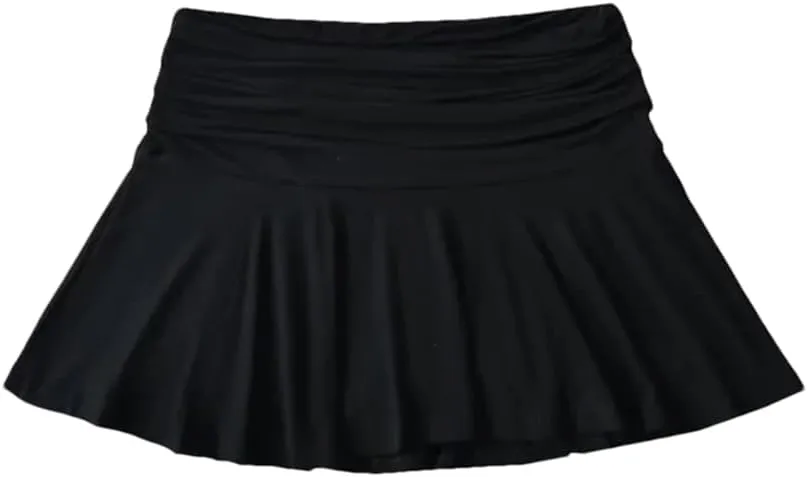 Women's Pleated Patchwork Mini Skirt Y2K Stretch High-Waisted A-Line Skirts