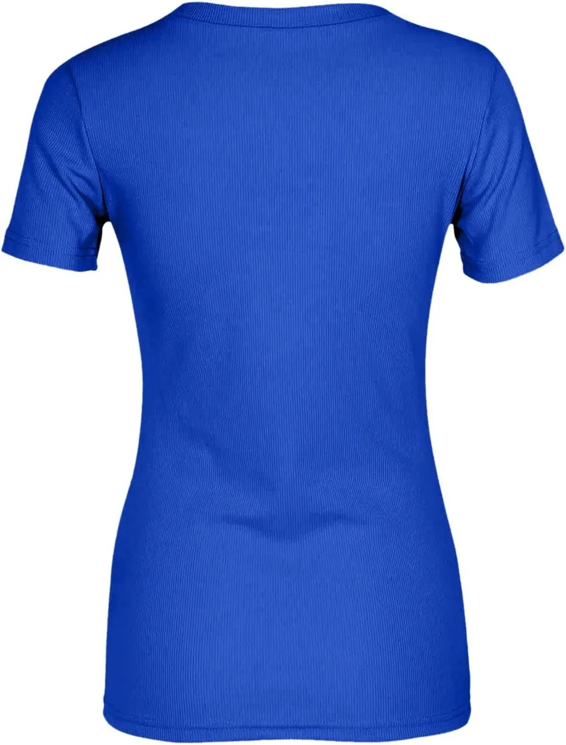 Women's Short Sleeve Cotton T-Shirts V Neck Ribbed Slim Fit Tops Ladies' Casual Summer Basic Tee 2025 Summer