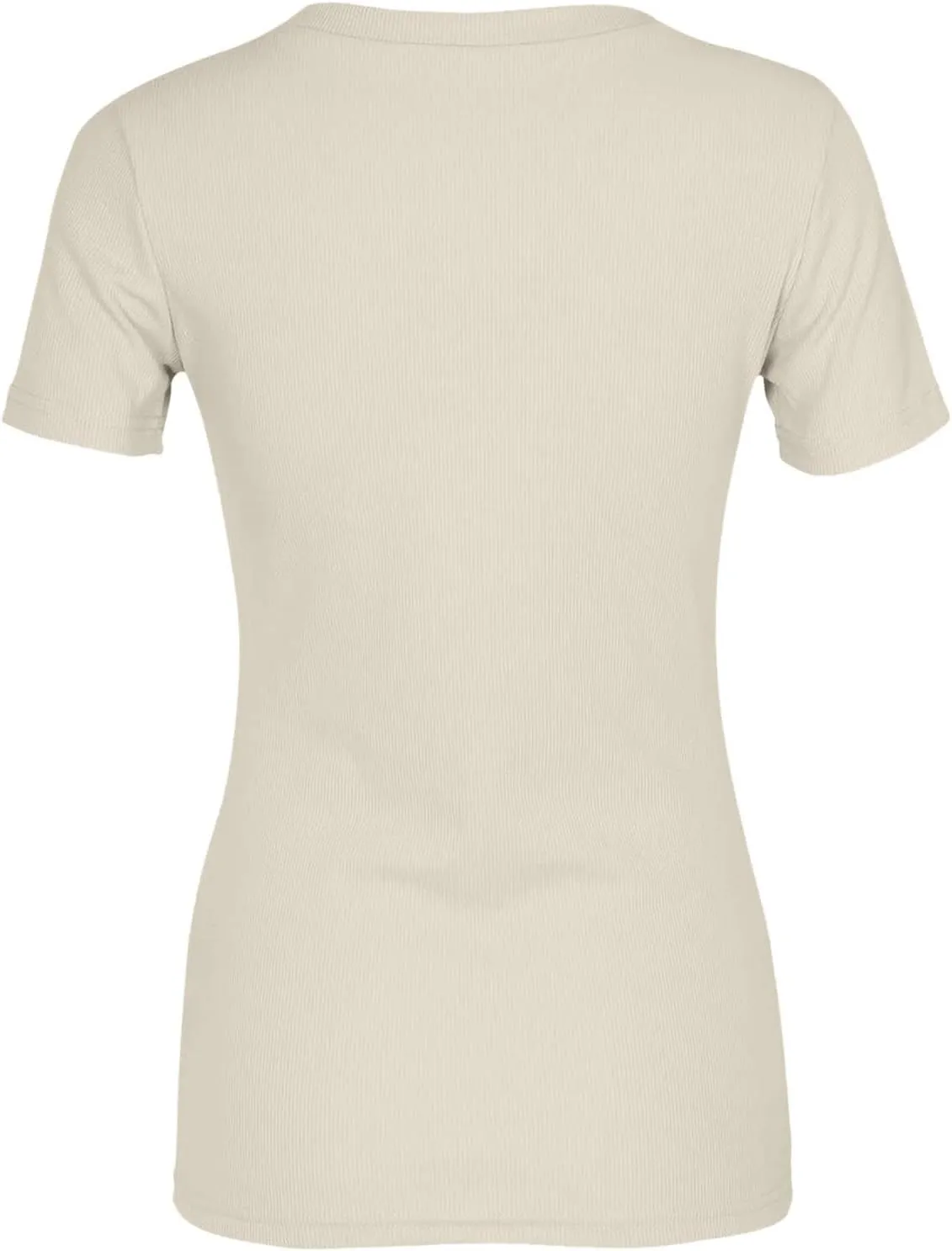 Women's Short Sleeve Cotton T-Shirts V Neck Ribbed Slim Fit Tops Ladies' Casual Summer Basic Tee 2025 Summer