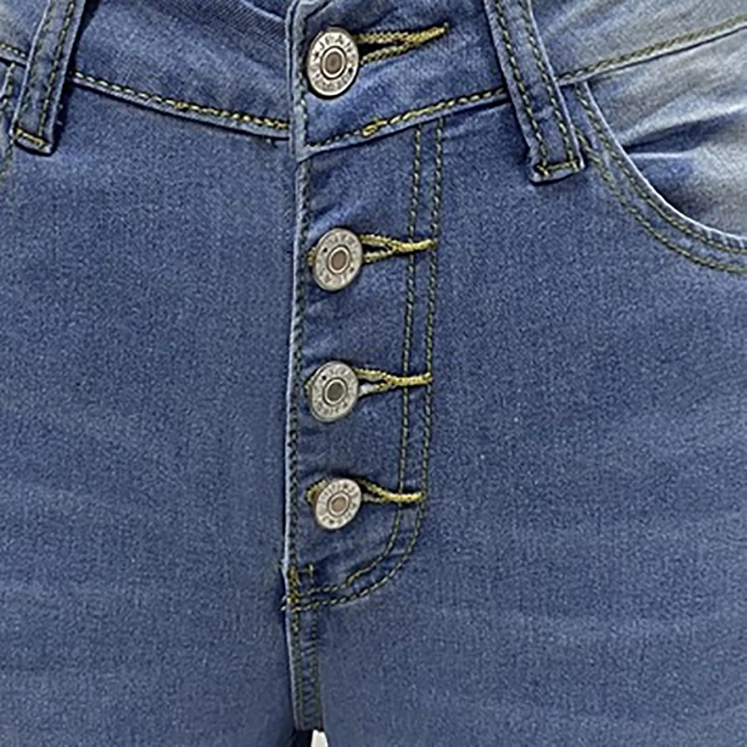 Women's Slimming Flared Jeans Stretch Buttons Comfortable High Waisted Straight Fit Denim 2024 Casual Skinny Jeans