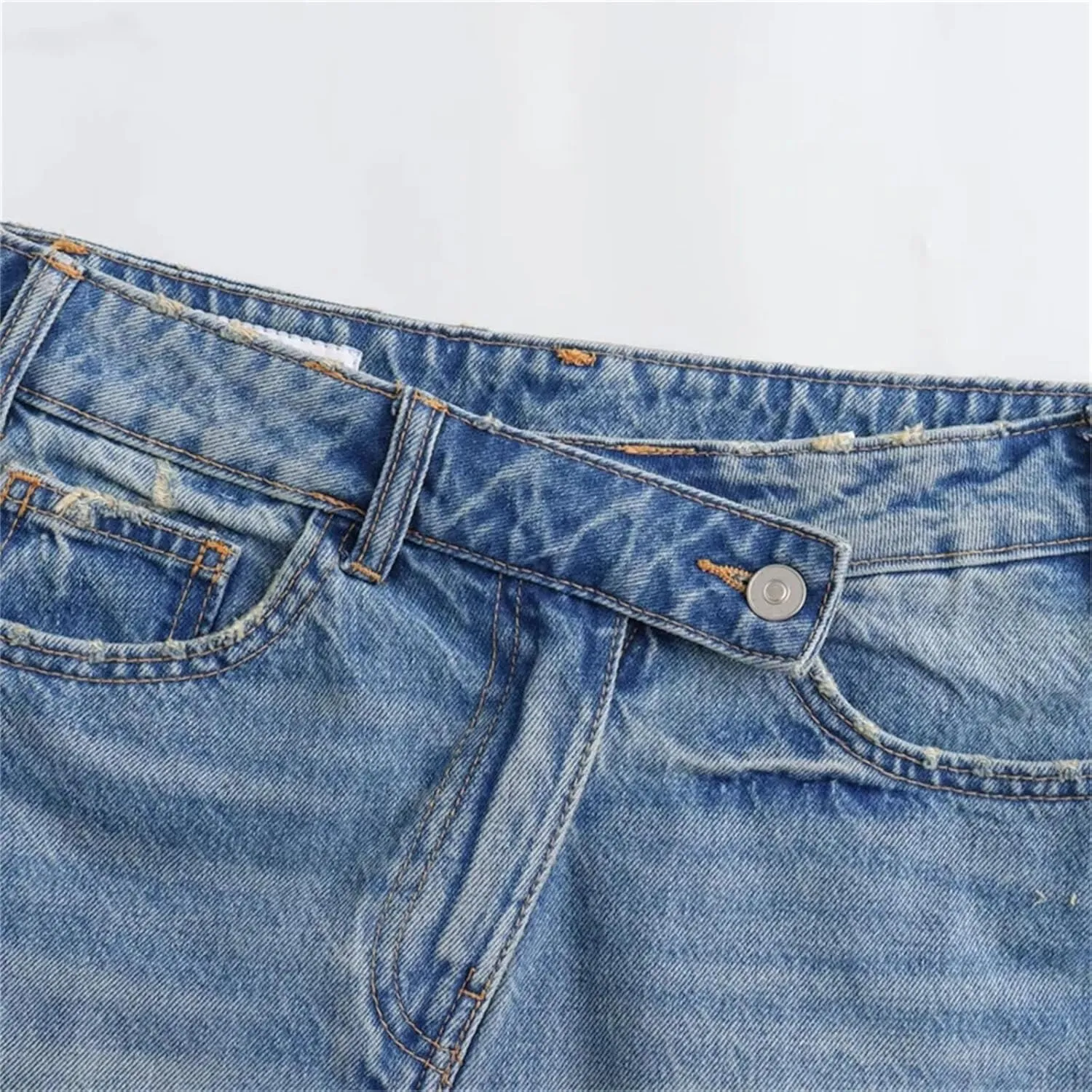 Women's Spring Summer Fashion Mini Denim Skirts Casual High Street Packaged Hip Skirts