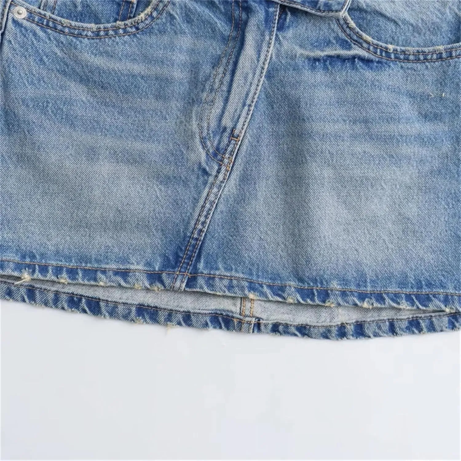 Women's Spring Summer Fashion Mini Denim Skirts Casual High Street Packaged Hip Skirts