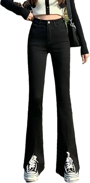 Women's Stretch Flared Jeans - Multicolor Design & Plus Size Fit for Trendy Look