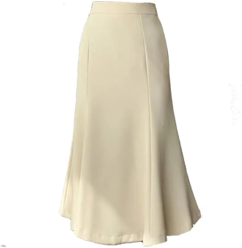 Women's Summer Spring Mid Length Fishtail High Waist Solid Color Office A-Line Skirts
