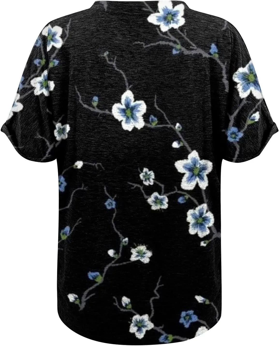 Womens Summer Tops Floral Short Sleeve V Neck Blouses for Women Dressy Casual Loose Shirts