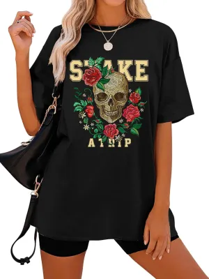 Women's Tops Oversized Tees for Women Oversized Tshirt Shirts Vintage Half Sleeve Loose T Shirts Summer Tunic Tops