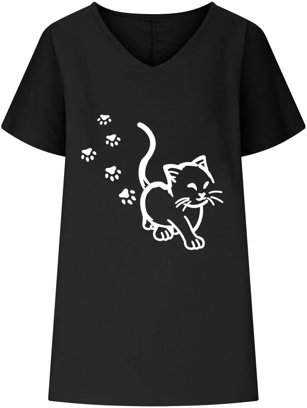 Womens Tops Trendy Casual V Neck Cotton Linen Shirts Fashion Short Sleeve Graphic Print Blouses Summer Loose Comfy Tees