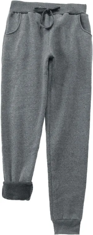 Womens Yoga Sweatpants Warm Winter Fleece Pants Athletic Pants High Lounge Comfy Waisted Joggers