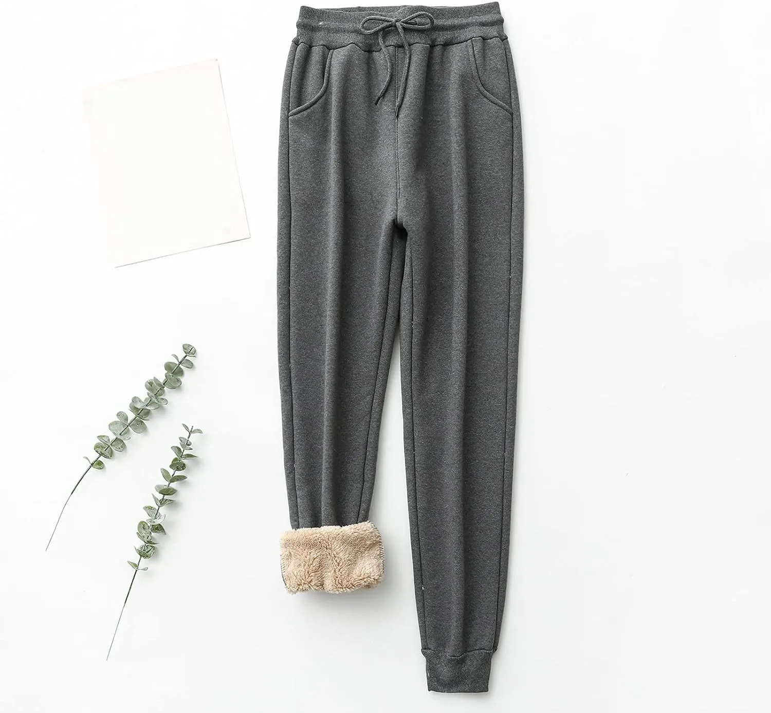 Womens Yoga Sweatpants Warm Winter Fleece Pants Athletic Pants High Lounge Comfy Waisted Joggers