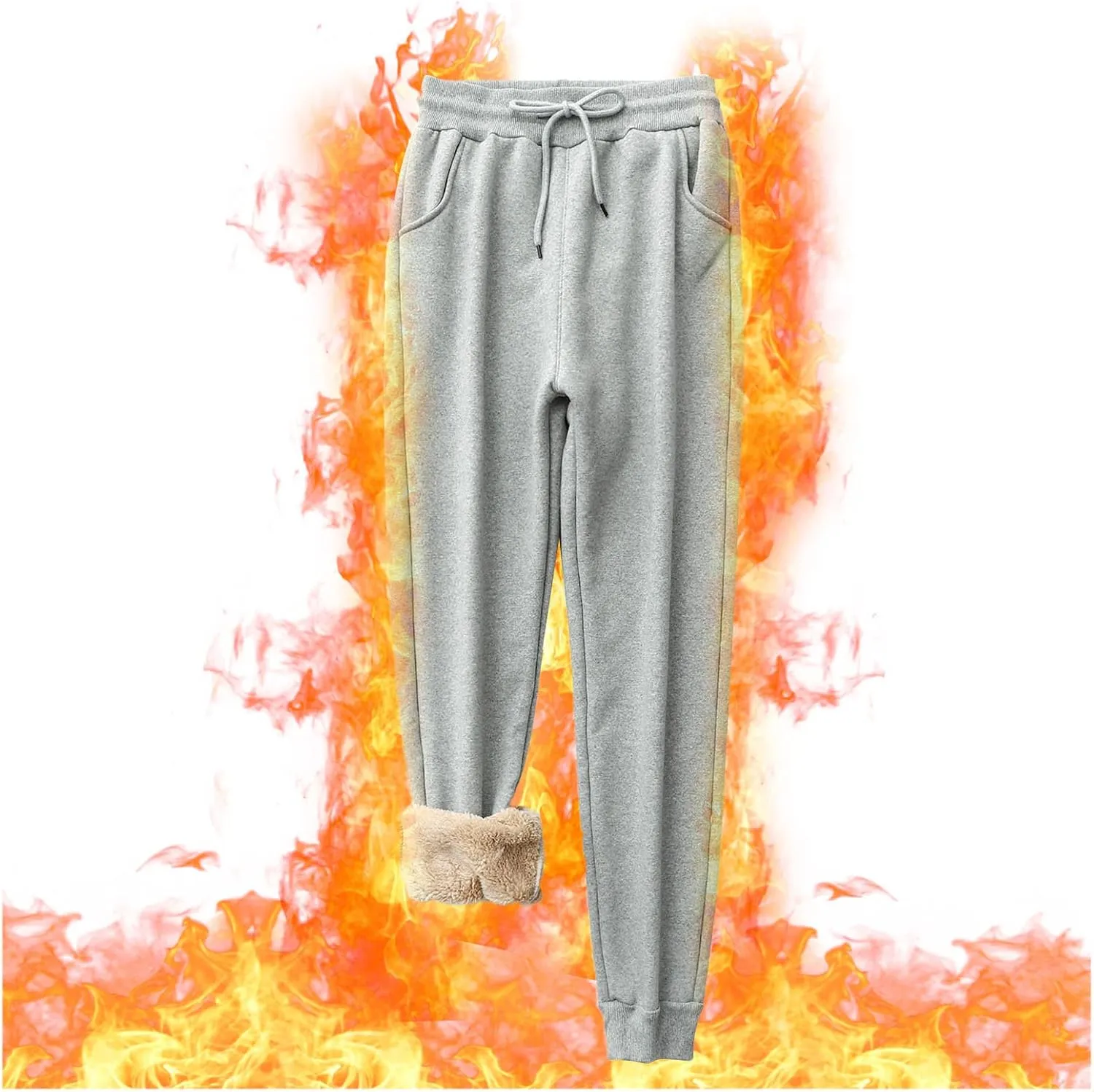 Womens Yoga Sweatpants Warm Winter Fleece Pants Athletic Pants High Lounge Comfy Waisted Joggers