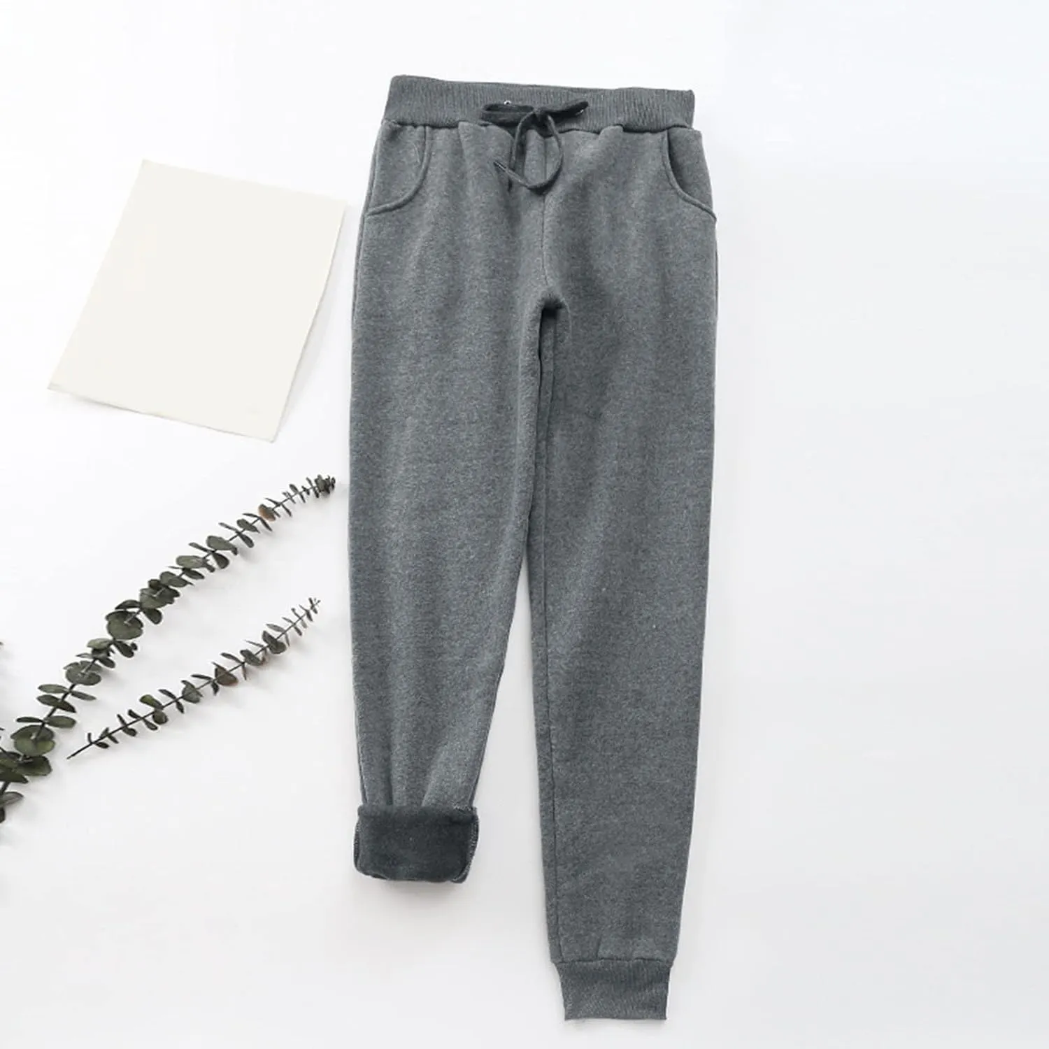 Womens Yoga Sweatpants Warm Winter Fleece Pants Athletic Pants High Lounge Comfy Waisted Joggers