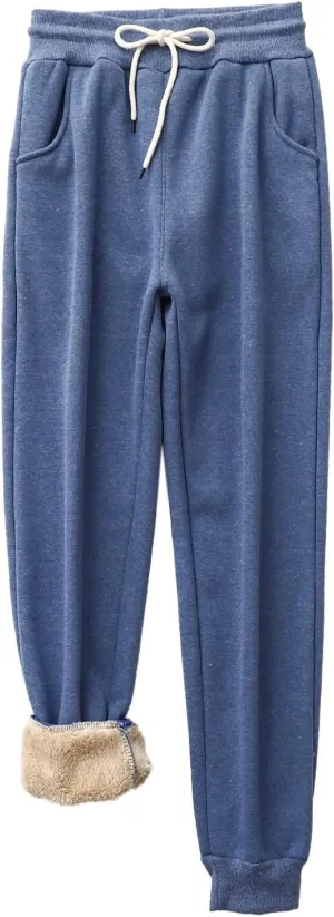 Womens Yoga Sweatpants Warm Winter Fleece Pants Athletic Pants High Lounge Comfy Waisted Joggers