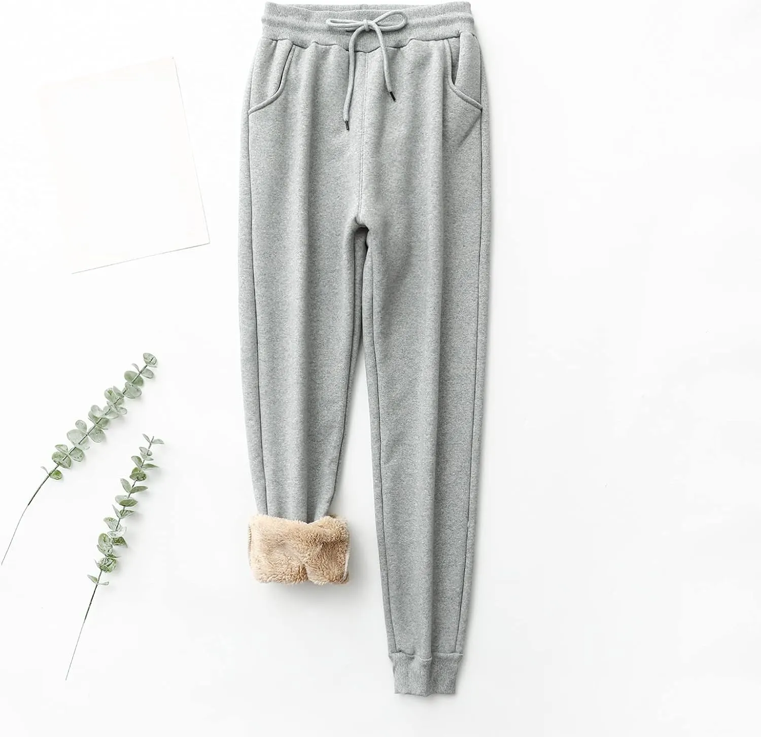 Womens Yoga Sweatpants Warm Winter Fleece Pants Athletic Pants High Lounge Comfy Waisted Joggers