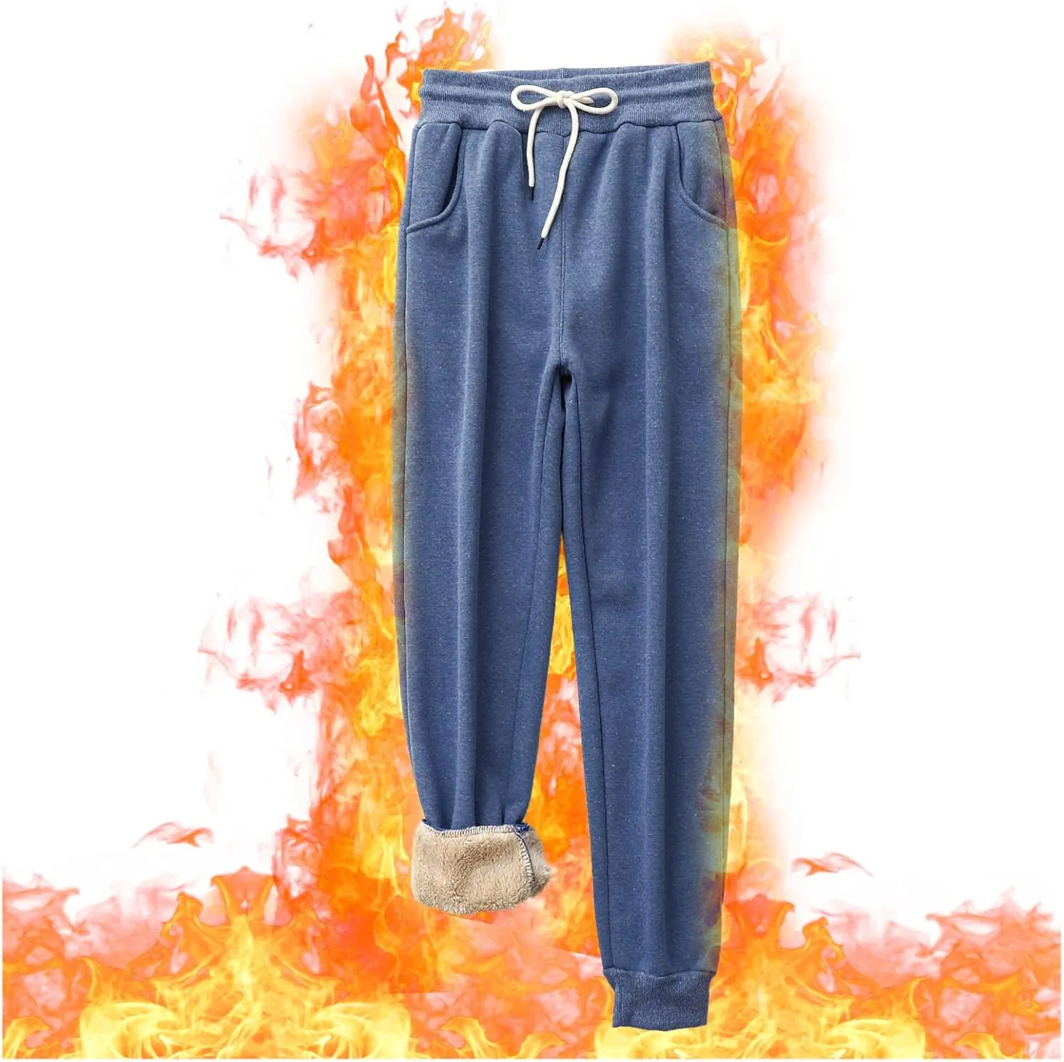 Womens Yoga Sweatpants Warm Winter Fleece Pants Athletic Pants High Lounge Comfy Waisted Joggers