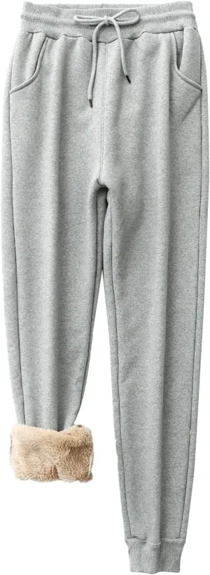 Womens Yoga Sweatpants Warm Winter Fleece Pants Athletic Pants High Lounge Comfy Waisted Joggers