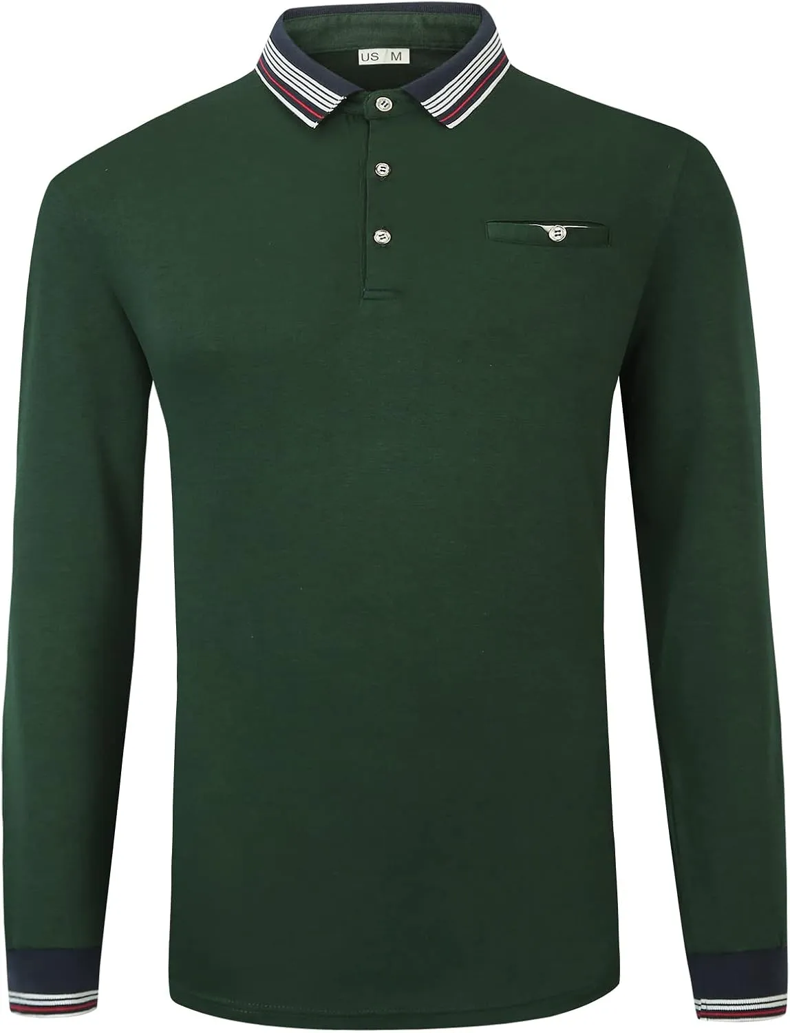 XTAPAN Men's Polo Shirt Casual Long Short Sleeve Classic Fashion Polo Cotton T Golf Sport Shirt