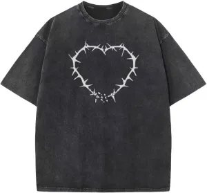 Y2K Graphic T-Shirts Vintage Oversized Tees Streetwear Casual Acid Washed Tops for Men Women