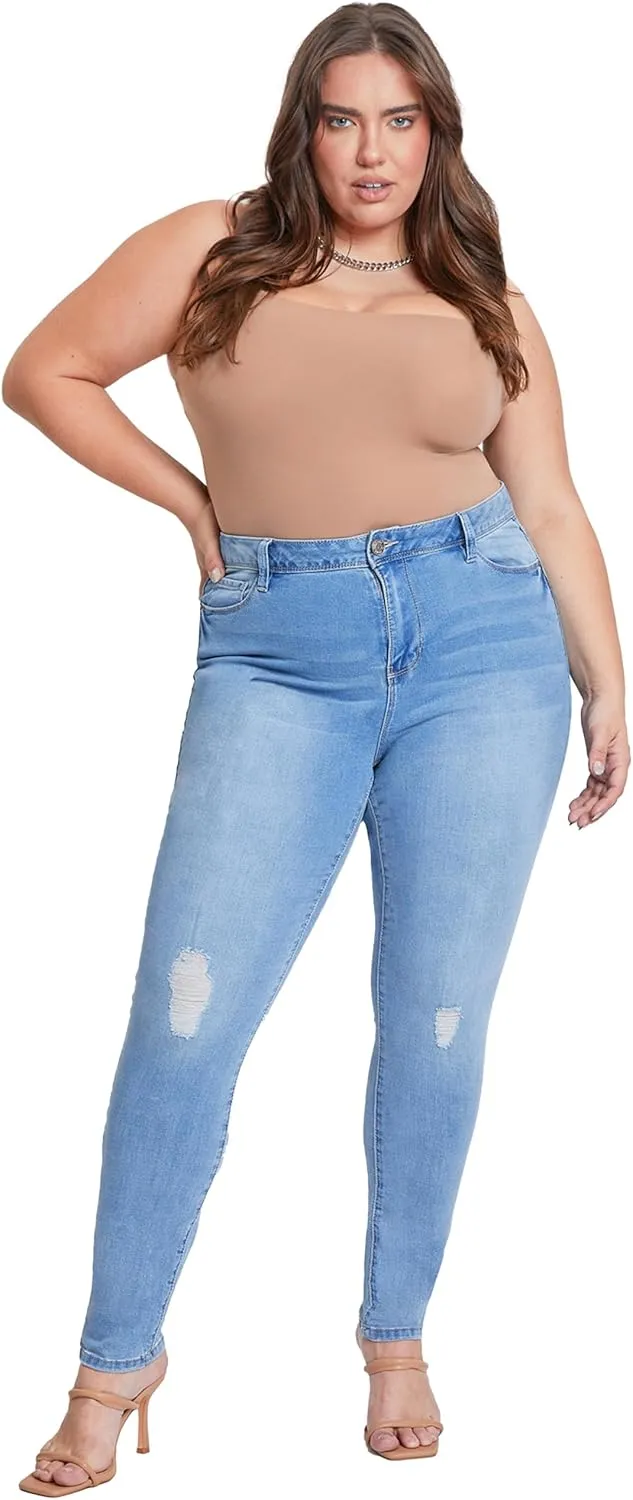 YMI Women's Plus Essential Skinny Jeans