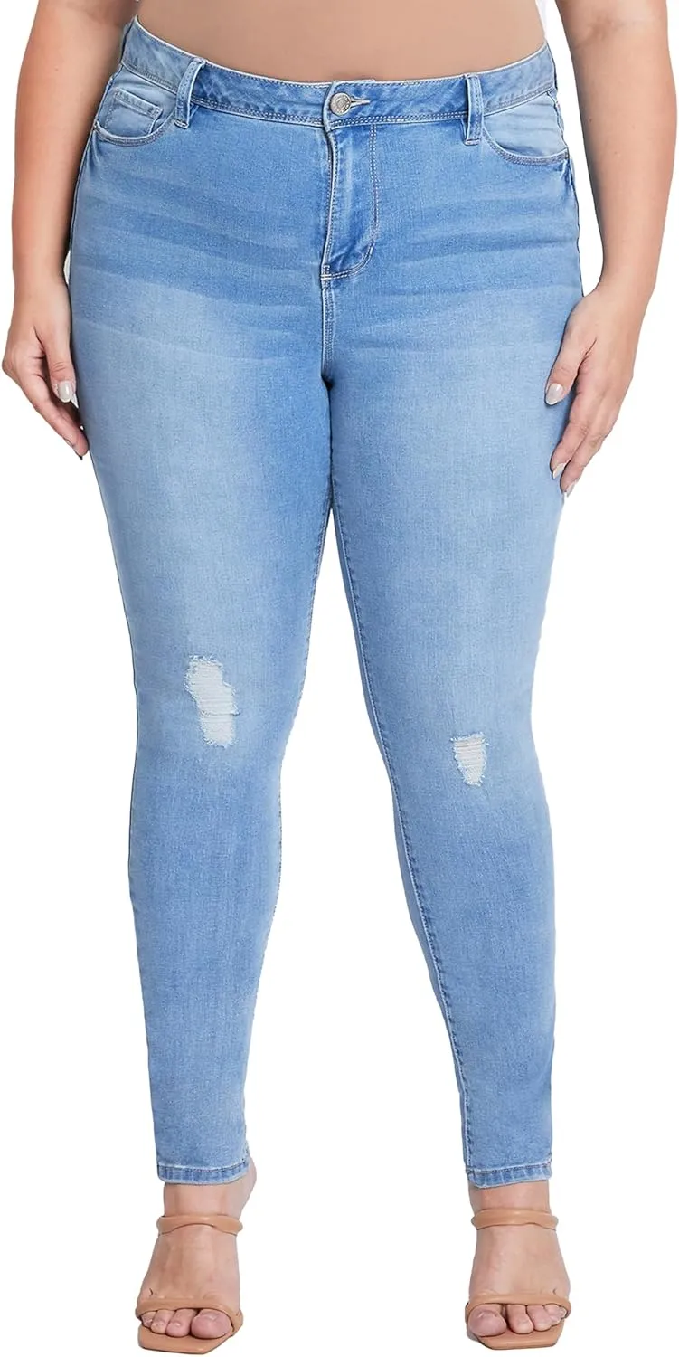 YMI Women's Plus Essential Skinny Jeans