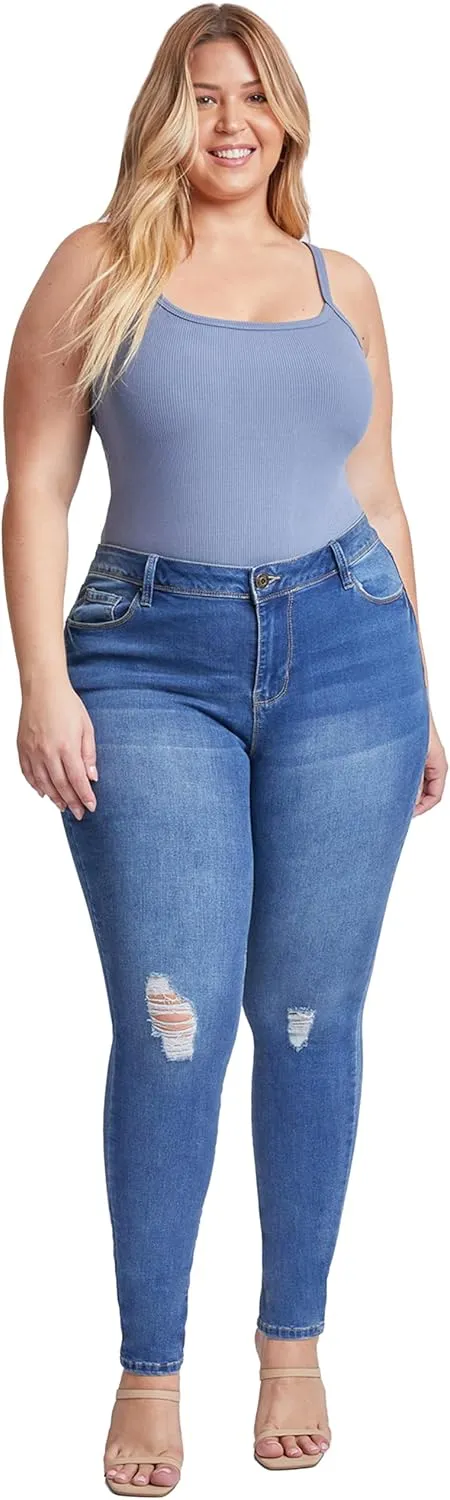 YMI Women's Plus Essential Skinny Jeans