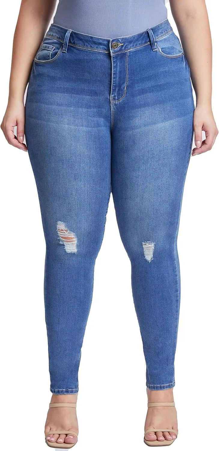 YMI Women's Plus Essential Skinny Jeans