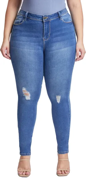 YMI Women's Plus Essential Skinny Jeans