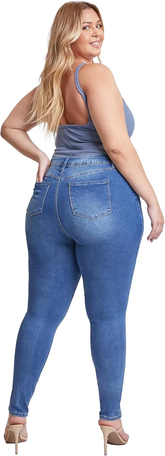 YMI Women's Plus Essential Skinny Jeans