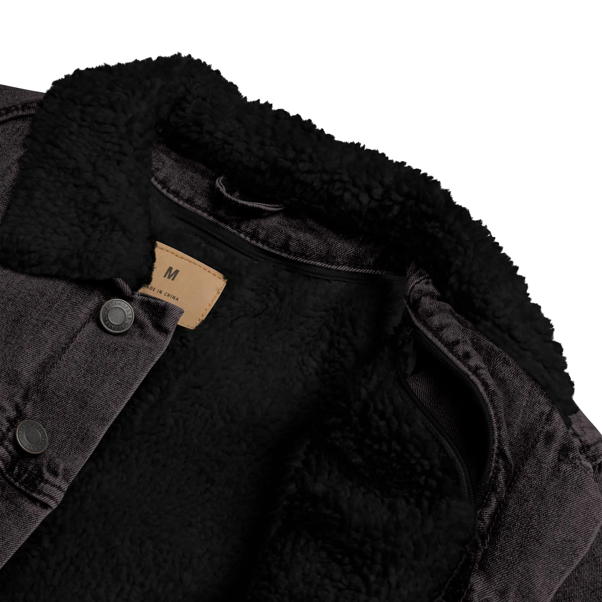 YOUR FLOWERS Unisex Denim Sherpa Jacket